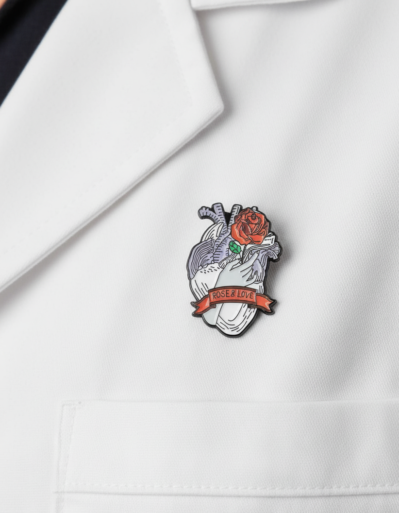 Rose And Love Brooch